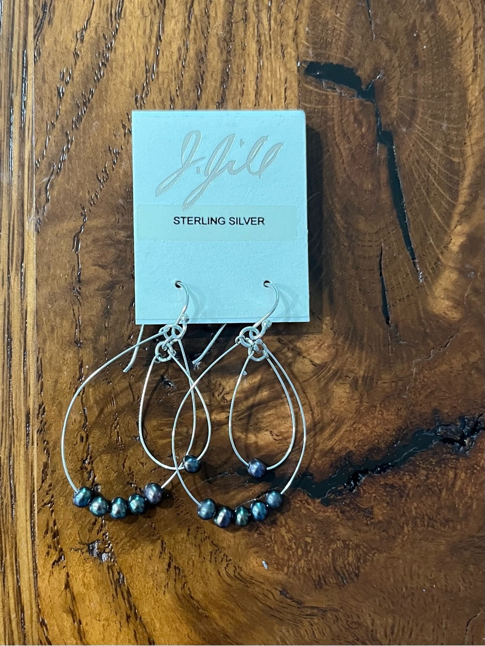 J. Jill Sterling g Silver and Black Freshwater Pearl Earrings
